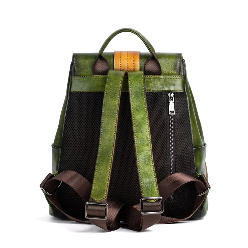 Women’s Vintage Leather Backpack Handle Shoulder Bag