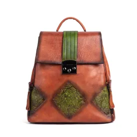 Women’s Vintage Leather Backpack Handle Shoulder Bag