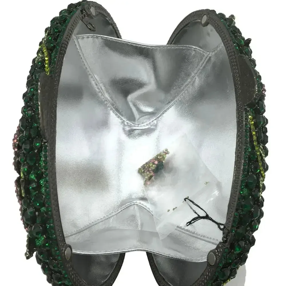 Woodland Rose Crystal Flower Evening Clutch Bags Cocktail Minaudiere Handbags